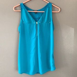 Express tank top with front zipper detail